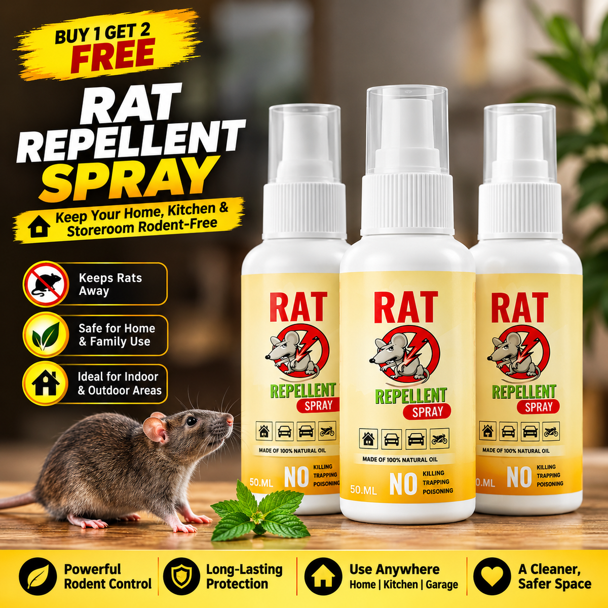 Rat Repellent Spray ( Pack of 2 )